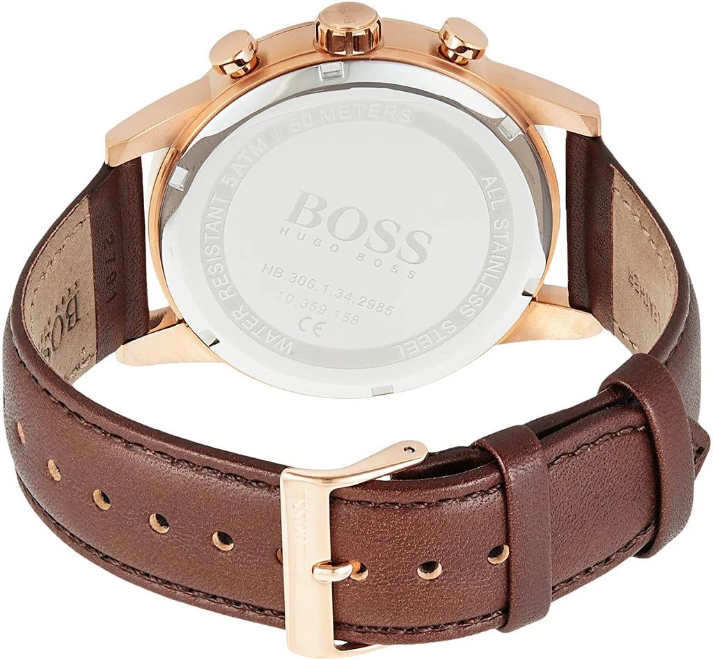 Hugo Boss Brown Leather Strap Men's Watch - HB1513496